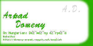 arpad domeny business card